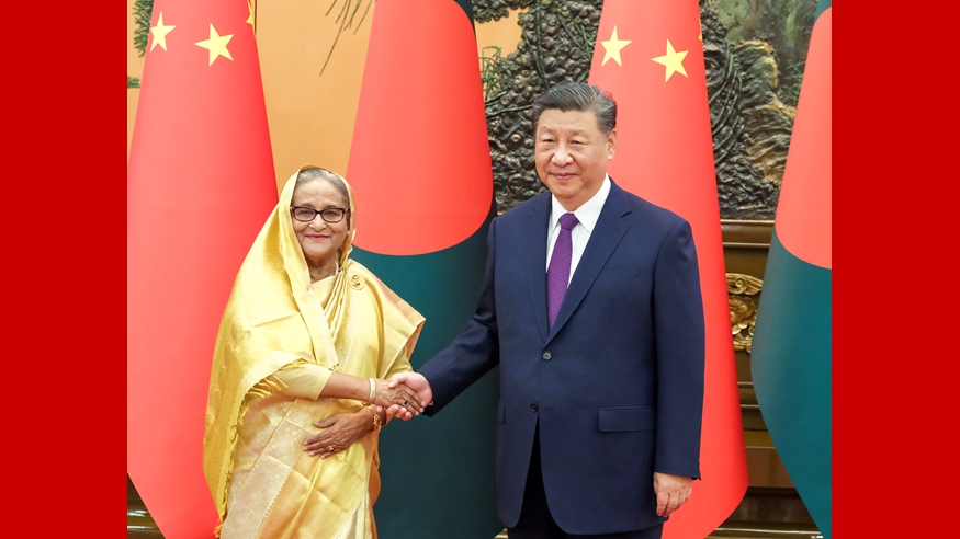 習主席 バングラデシュのハシナ首相と会談